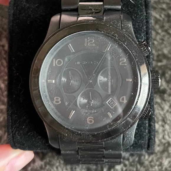 Men’s all black michael kors watch - Picture 1 of 2